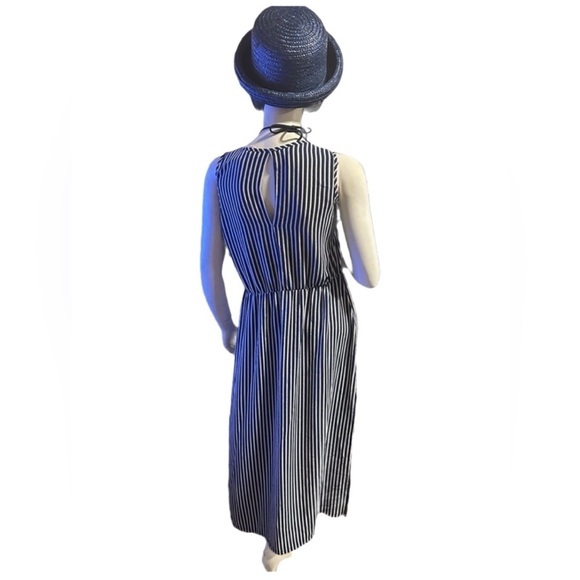 Como Vintage Blue & White Stripes Beach Coverup, Size PL - Picture 2 of 4